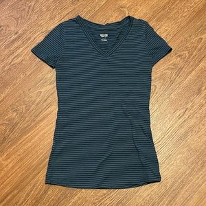 3/$12! Blue V-Neck with Thin Black Stripes | Small | Mossimo Supply Co.